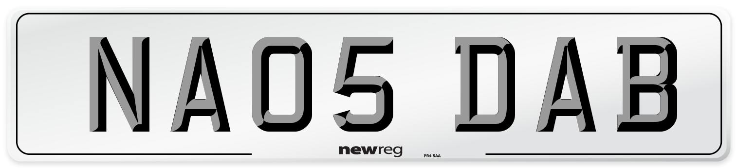 NA05 DAB Number Plate from New Reg
